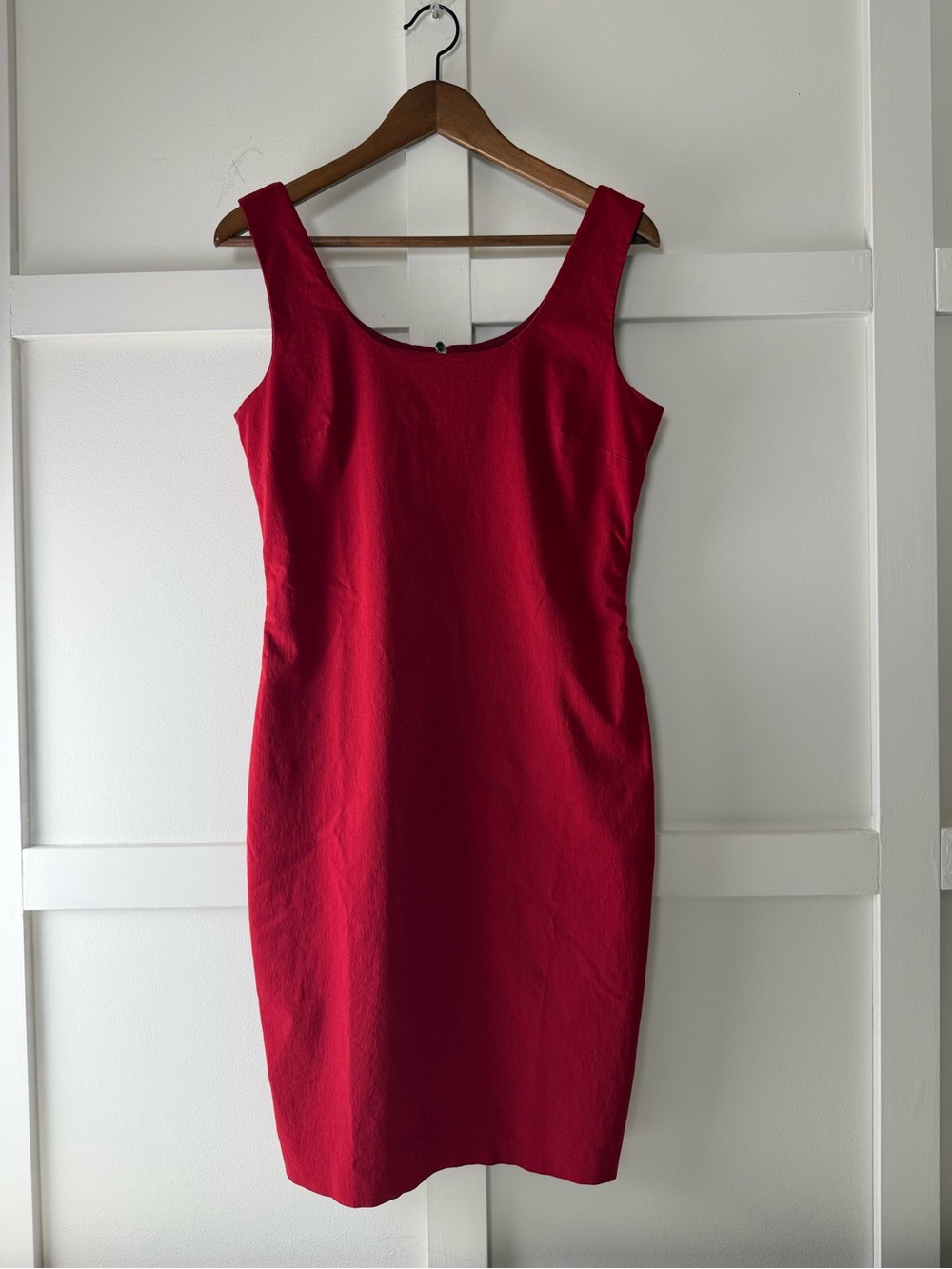 Le Château Red Sleeveless Stretch Dress Large Made in Canada